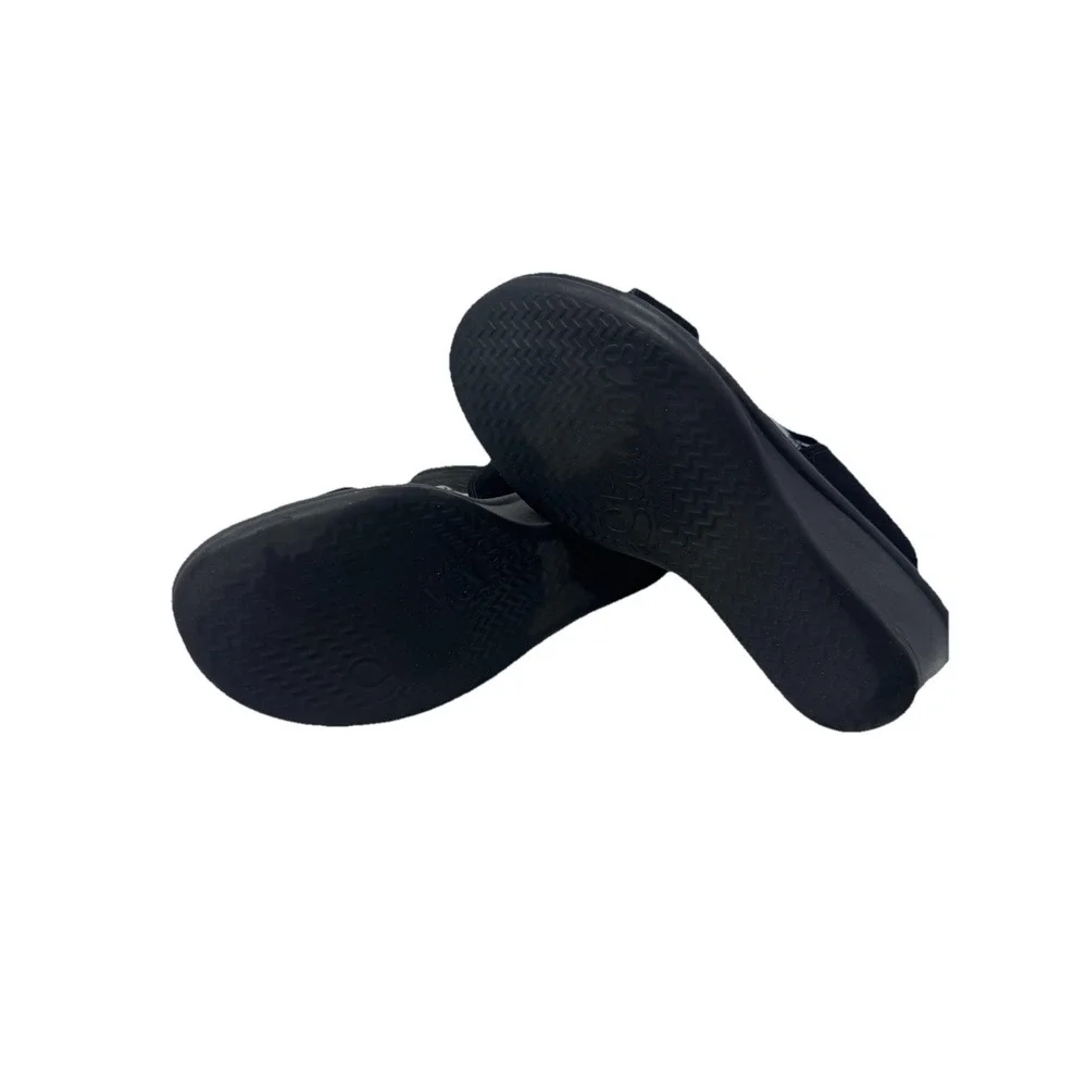🔥Skechers 🖤Black Wedge Sandals Rumblers Strappy Lace Slip On Memory‎ Foam 11